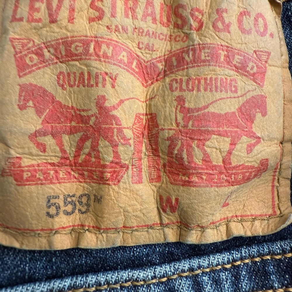 Levi Strauss Co 559 Mens Jeans W48 L28 (48x23) Blue Denim Relaxed Fit - Picture 7 of 10